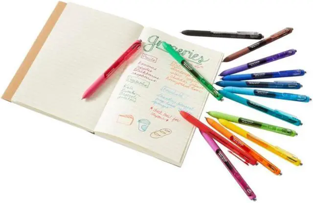 Alt view image 11 of 18 - InkJoy Gel Pen, Retractable, Micro 0.5 mm, Blue Ink, Blue Barrel, Dozen 1951722