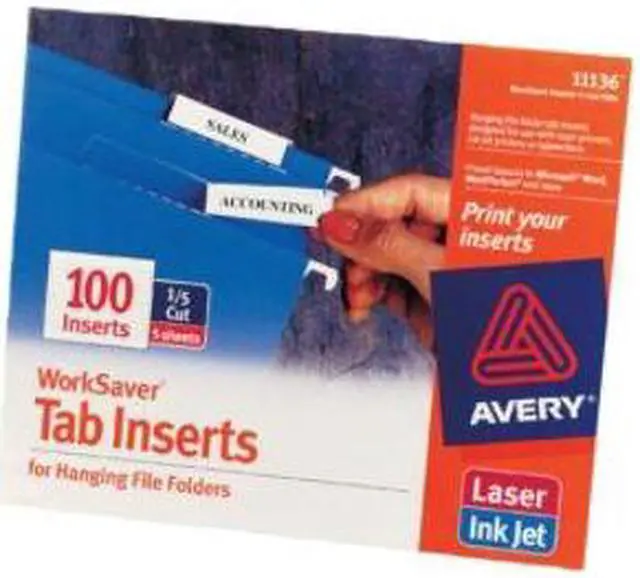 Alt view image 9 of 11 - Avery Insert,1/5cut,F/Tabs,1c 11136