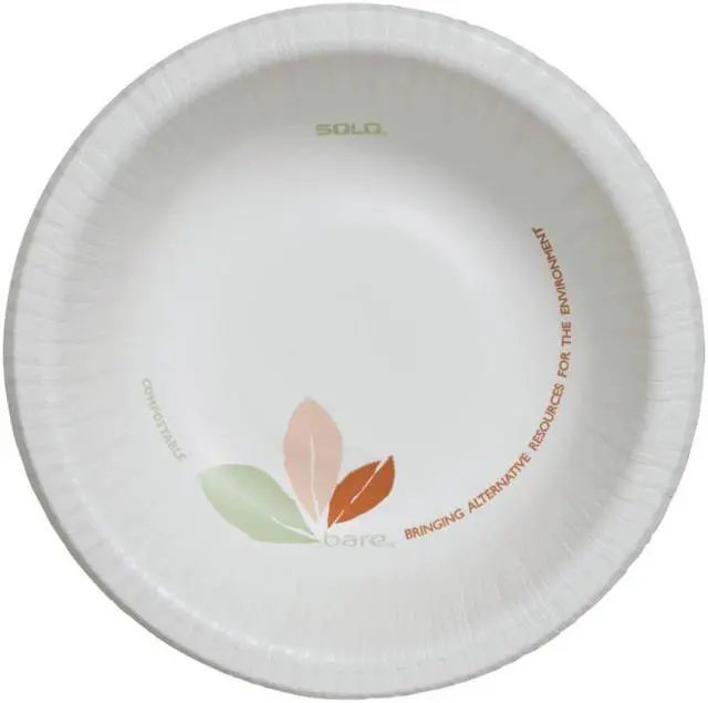 Alt view image 3 of 6 - Bare Paper Dinnerware, 12 oz. Bowl, Green/Tan, 500/Carton