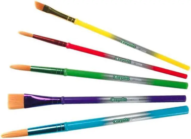 Alt view image 14 of 20 - Crayola Llc 05-3506 5 Pack Assorted Colors Crayola Paint Brush Set