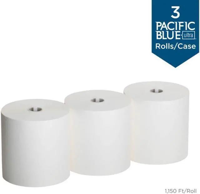 Alt view image 5 of 16 - Georgia-Pacific Pacific Blue Ultra White Ultra Towels - 7.87" x 1150 ft - White - Flexible - 3 Rolls Per Carton - 3 / Carton