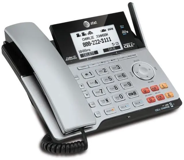 Alt view image 5 of 14 - AT&T TL86103 2Line Corded Cordless Answering System