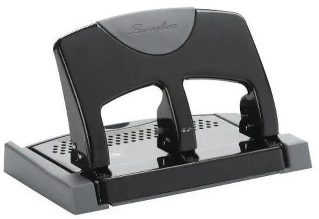 Alt view image 9 of 20 - Swingline 45-Sheet SmartTouch Three-Hole Punch 9/32" Holes Black/Gray 74136