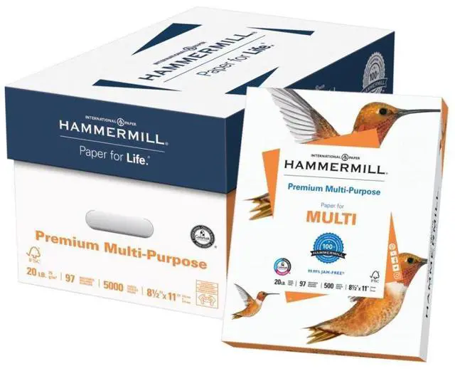 Alt view image 8 of 16 - Hammermill Premium Multipurpose Paper 20-lb. 8-1/2 x 11 White 5000/Carton 106310