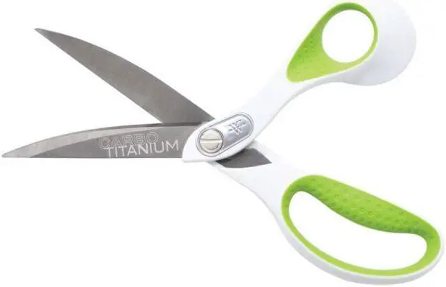 Alt view image 3 of 6 - Carbo Titanium Bonded Scissors, 9" Long, Bent Handle, White/Green ACM16445