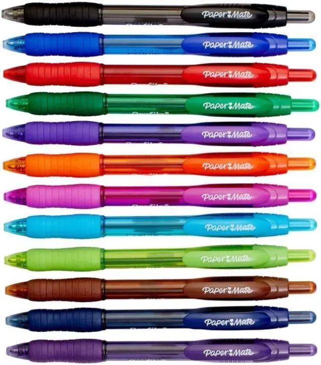 Alt view image 3 of 5 - Paper Mate Profile Retractable Ballpoint Pens, Bold Point 1.4mm, Assorted, 12/Pack (1788863)