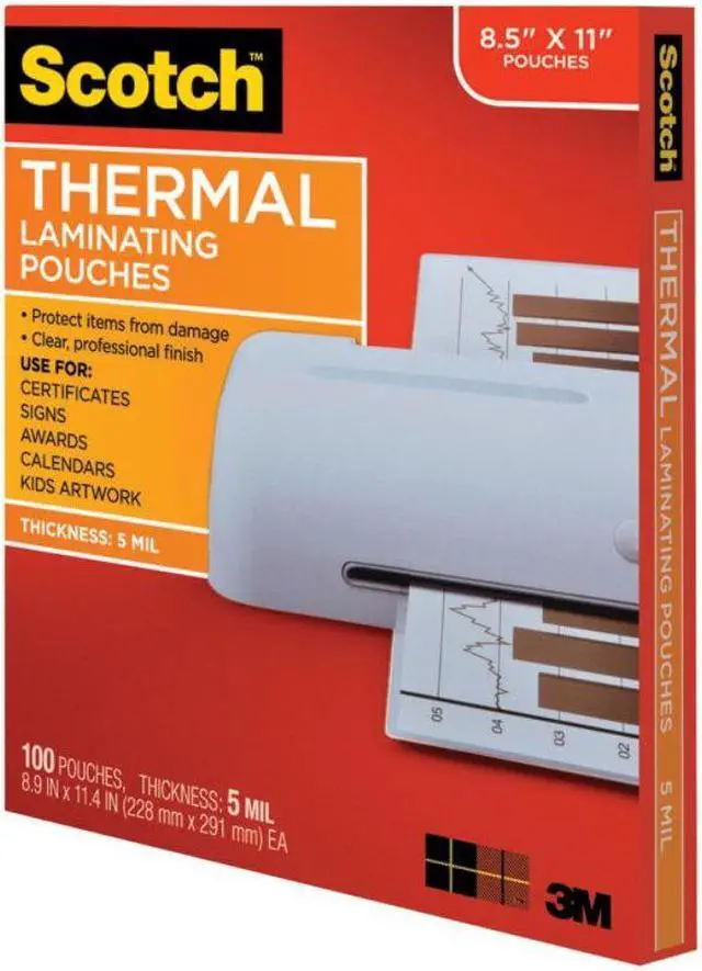 Alt view image 5 of 20 - TP5854100 3M Letter Size Thermal Laminating Pouches, 5 mil, 100/Pack