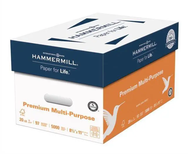 Alt view image 9 of 16 - Hammermill Premium Multipurpose Paper 20-lb. 8-1/2 x 11 White 5000/Carton 106310