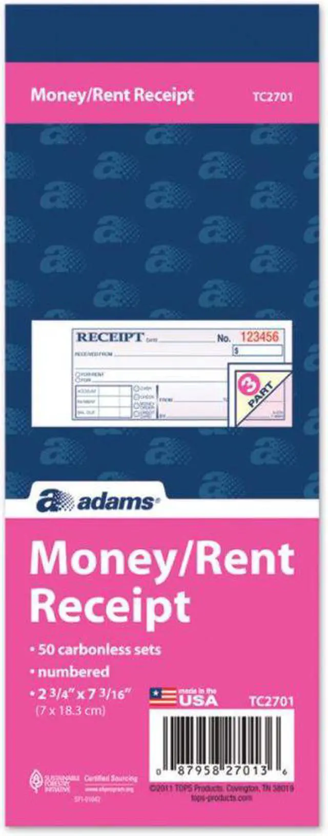 Alt view image 3 of 9 - Adams Carbonless Receipt Book