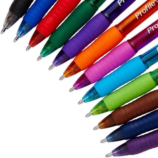 Alt view image 4 of 5 - Paper Mate Profile Retractable Ballpoint Pens, Bold Point 1.4mm, Assorted, 12/Pack (1788863)