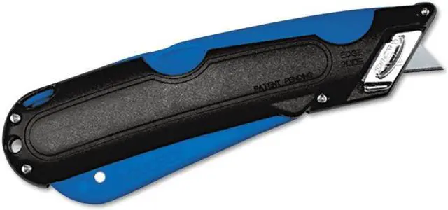 Alt view image 2 of 7 - COSCO 091508 Easycut Cutter Knife w/Self-Retracting Safety-Tipped Blade- Black/Blue