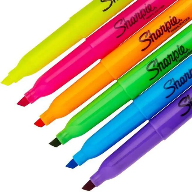 Alt view image 5 of 20 - Sharpie Accent Pocket Style Highlighter Chisel Tip Assorted Ink 12 per Set 27145