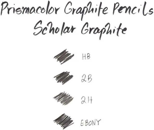 Alt view image 8 of 11 - Prismacolor Scholar Graphite Pencil Set, 4B, 2B, HB, 2H Pencils, Kneaded Eraser