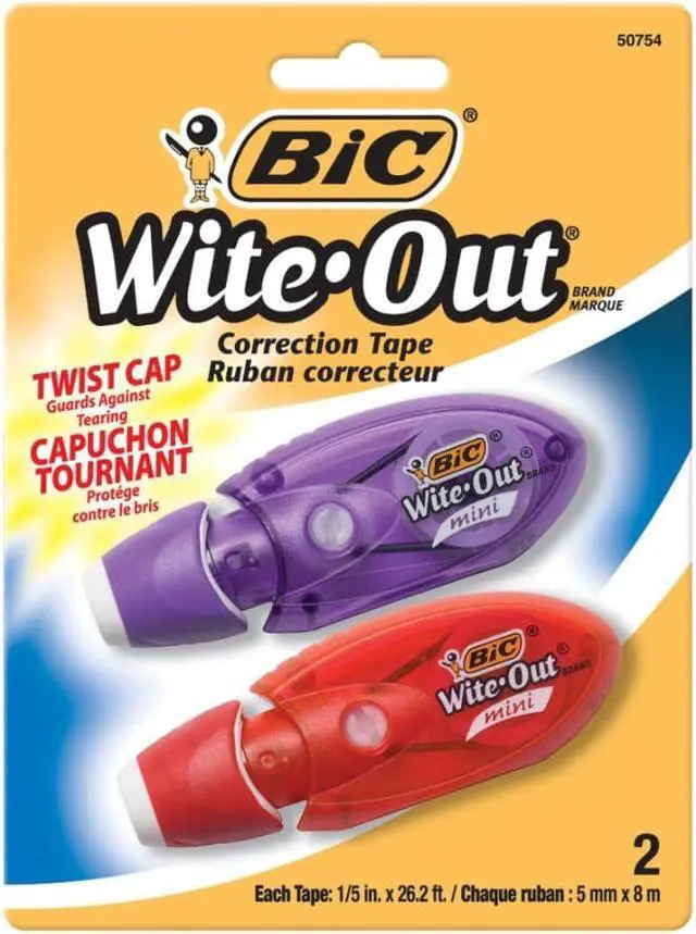 Alt view image 7 of 16 - Bic Tape,Corrctn,5mm,2pk,Ast WOMTP21