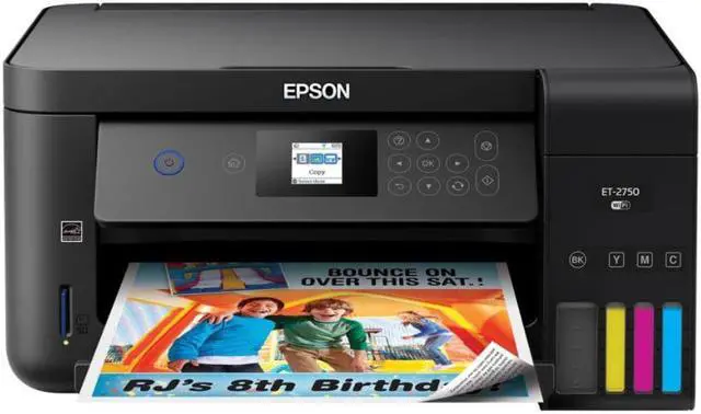 Alt view image 3 of 17 - Epson EcoTank ET-2750 Wireless All-In-One Color Supertank Printer