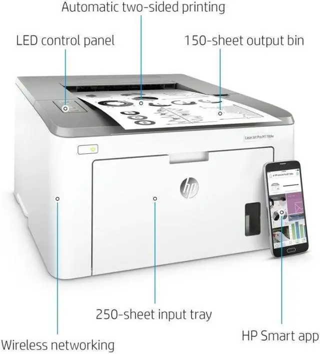 Alt view image 2 of 7 - HP LaserJet Pro M118-M119 Series M118dw Workgroup Monochrome Printer