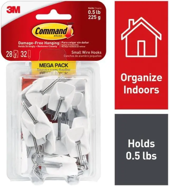 Alt view image 2 of 8 - 3M™ Command™ Mega Pack Utility Hooks, Small, White, Pack Of 28 Hooks
