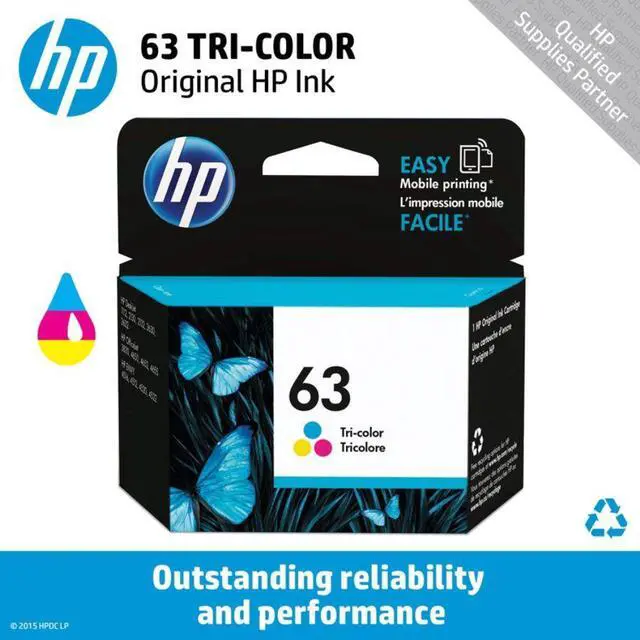 Alt view image 4 of 11 - HP 63 Ink Cartridge - Cyan/Magenta/Yellow