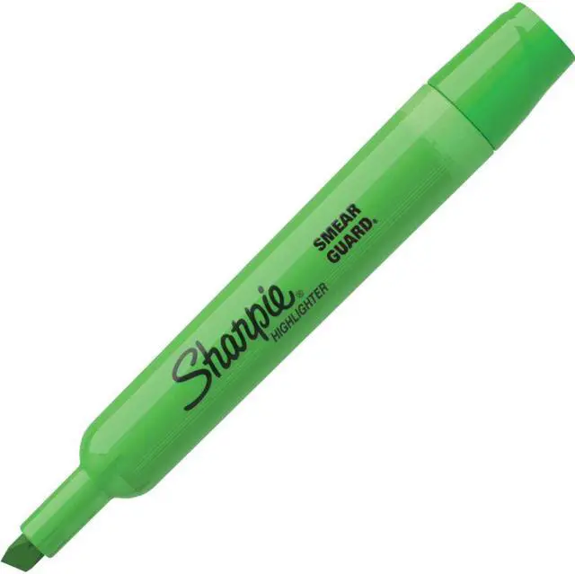 Alt view image 9 of 18 - Sharpie Accent Tank Style Highlighter Chisel Tip Fluorescent Green Dozen 25026