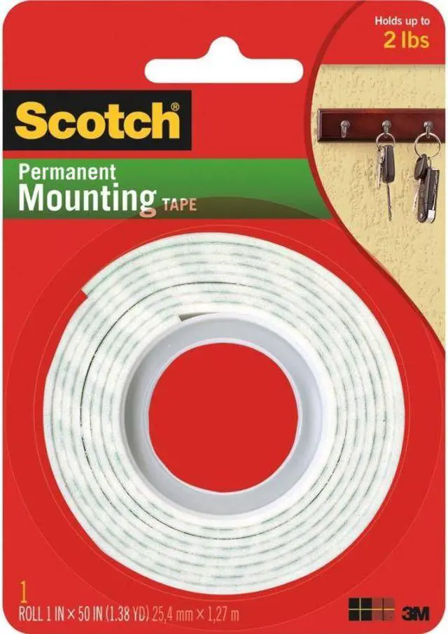 Alt view image 13 of 18 - 3M Mounting Tape Holds 2 lb. 1"x50" White 114