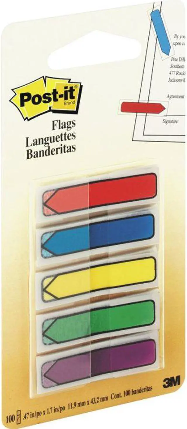 Alt view image 8 of 15 - Post-it Arrow 1/2" Page Flags Blue/Green/Purple/Red/Yellow 20/Color 100/Pack