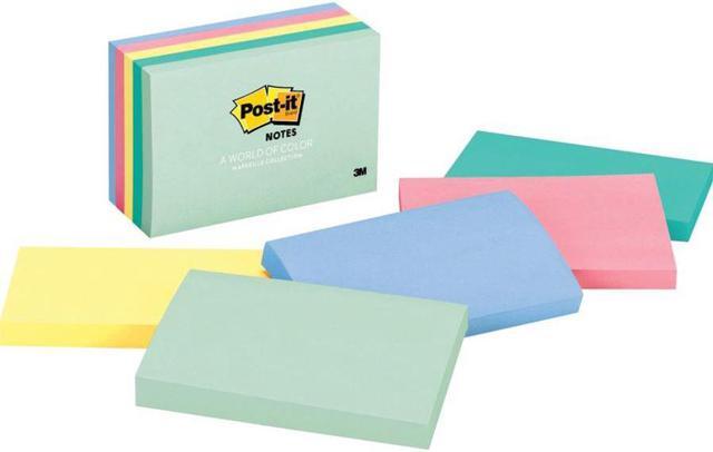 Alt view image 8 of 15 - 3M 655AST 3 x 5  Five Pastel Colors  Five 100-Sheet Pads Pack