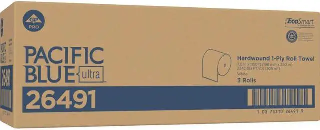Alt view image 8 of 16 - Georgia-Pacific Pacific Blue Ultra White Ultra Towels - 7.87" x 1150 ft - White - Flexible - 3 Rolls Per Carton - 3 / Carton