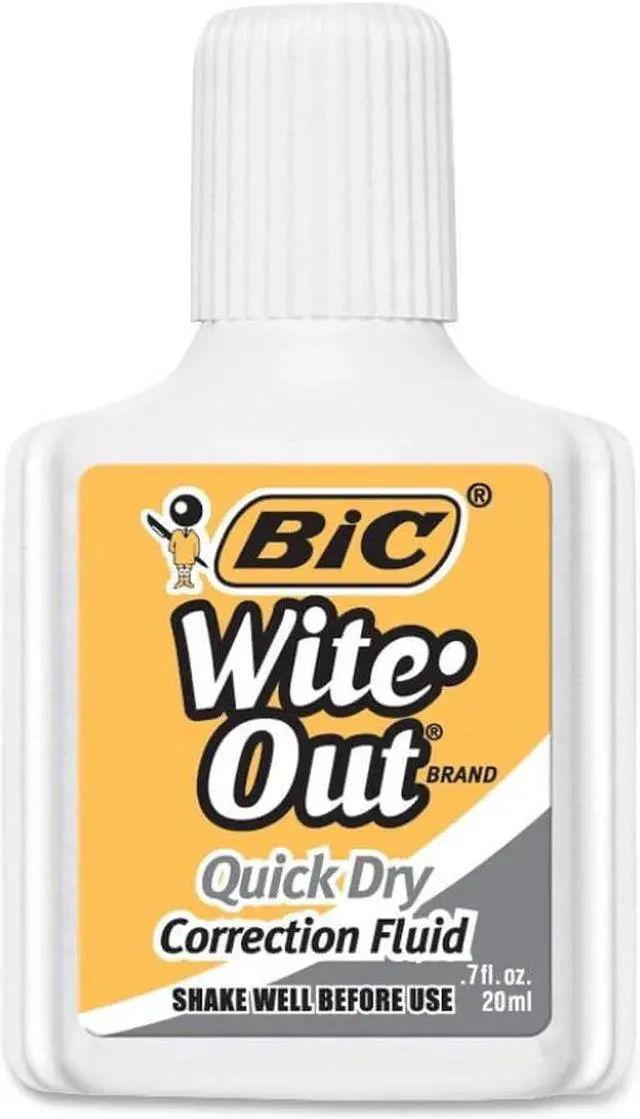 Alt view image 10 of 20 - Bic Wite-Out Quick Dry Correction Fluid 20 ml Bottle White 3/Pack WOFQD324