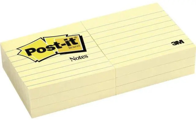 Alt view image 10 of 18 - 3M Post-it Notes Lined 3"x3" 100 Sheets/PD 12/PK Yellow 630SS