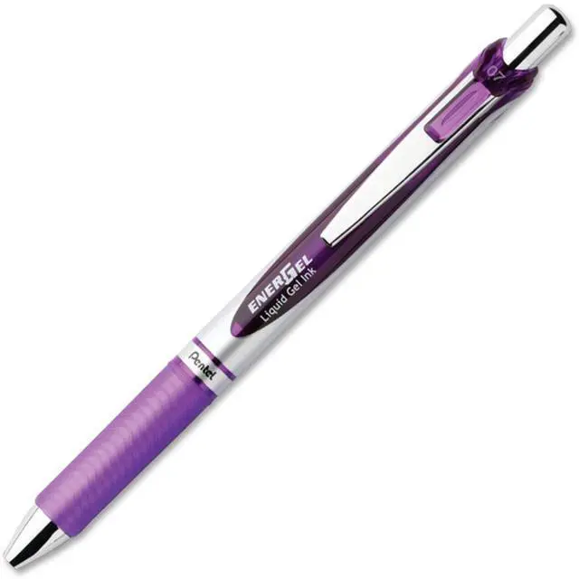 Alt view image 5 of 10 - Pentel Gel Pen Retractable Metal Tip .7mm 12/BX Violet Barrel/Ink BL77VDZ