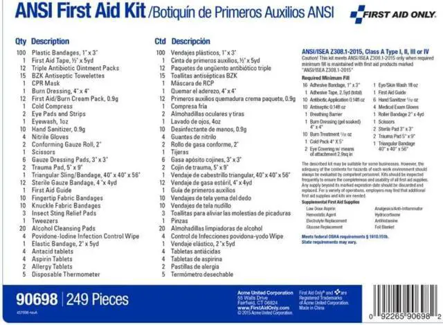 Alt view image 14 of 20 - First Aid Only ReadyCare First Aid Kit for 50 People ANSI A+ 238 Pieces 90698