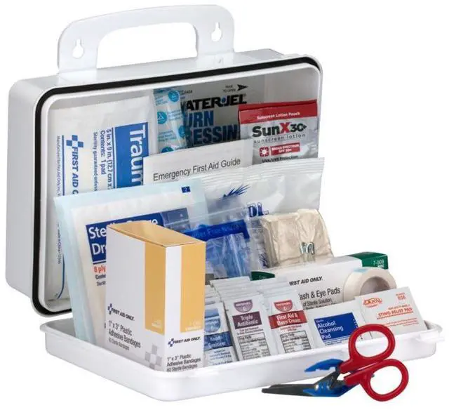 Alt view image 7 of 11 - First Aid Only Contractor ANSI Class A+ First Aid Kit for 25 People 128 Pieces 90753