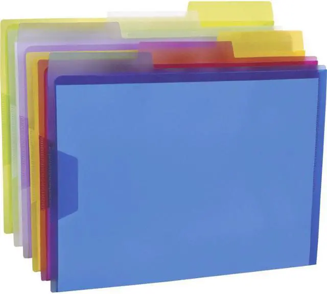 Alt view image 6 of 8 - Pendaflex Poly View Folder 1/3 Cut Tabs Letter 6/PK Assorted 52565