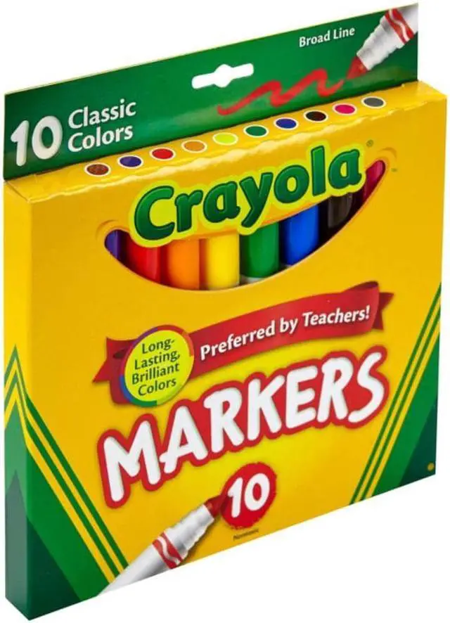Alt view image 12 of 20 - Crayola Non-Washable Markers Broad Point Classic Colors 10/Set 587722