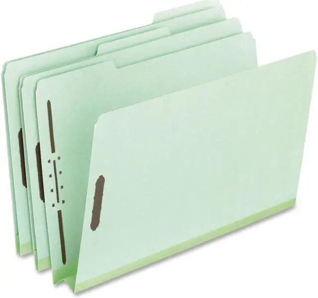Alt view image 6 of 6 - Tops Pendaflex 17186 Pressboard Folders with two 2   Cap Fasteners  Legal  Green  25/bx