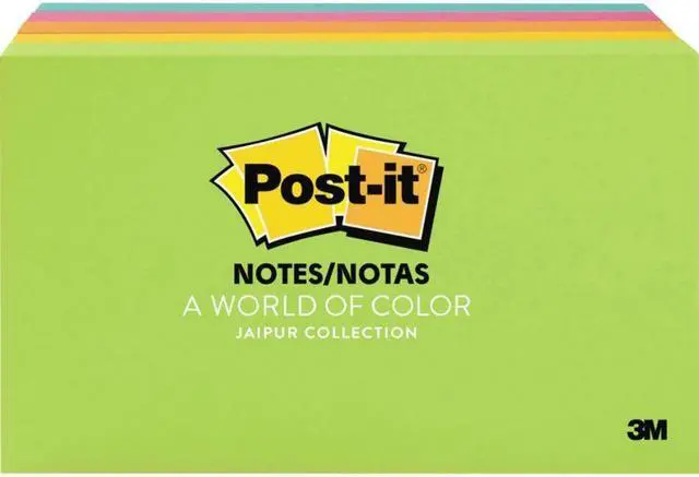 Alt view image 10 of 20 - 3M 6555UC Ultra Color Notes  3 x 5  Five Colors  Five 100-Sheet Pads Pack