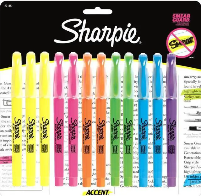 Alt view image 7 of 20 - Sharpie Accent Pocket Style Highlighter Chisel Tip Assorted Ink 12 per Set 27145