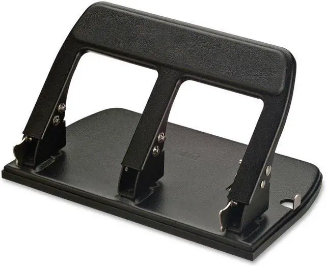 Alt view image 2 of 20 - Officemate Heavy-Duty Punch 3HP 9/32" Holes 40 Sht Cap. Metal Black 90089