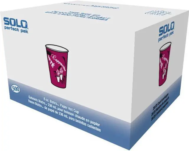 Alt view image 3 of 4 - Bistro Design Hot Drink Cups, Paper, 8 oz., Maroon, 500/Carton