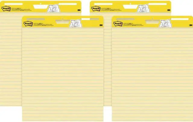 Alt view image 10 of 20 - 3M 561VAD4PK Self-Stick Easel Pads, Ruled, 25 x 30, Yellow, 4 30-Sheet Pads/Carton
