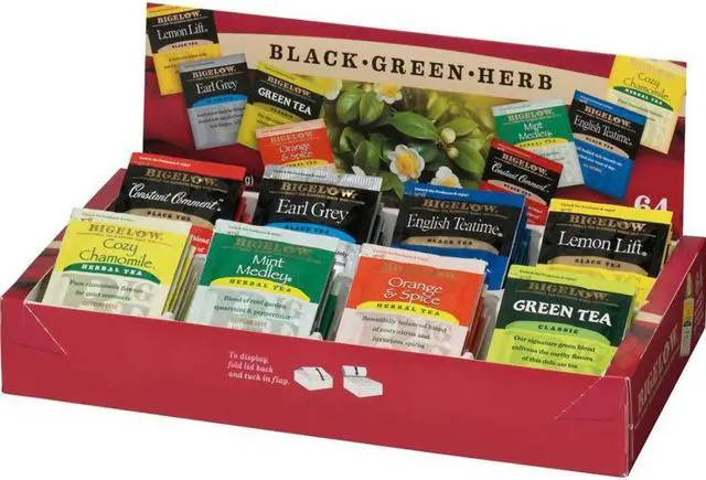 Alt view image 8 of 16 - Bigelow Tea Company Tea Tray Pack, 8 Assorted Teas, 64/BX