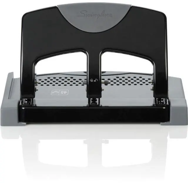 Alt view image 11 of 20 - Swingline 45-Sheet SmartTouch Three-Hole Punch 9/32" Holes Black/Gray 74136