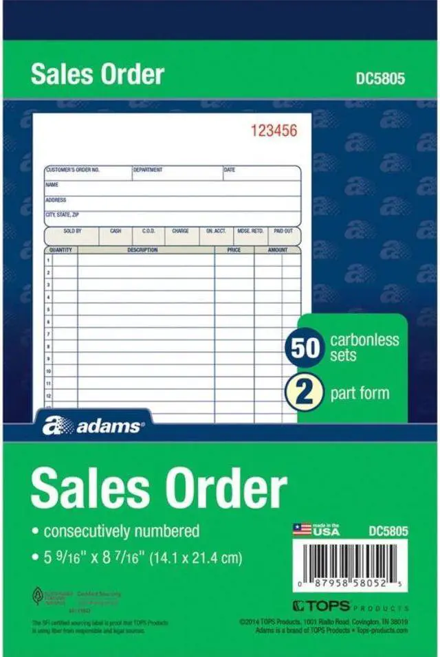 Alt view image 13 of 17 - Adams Carbonless Sales Order Books