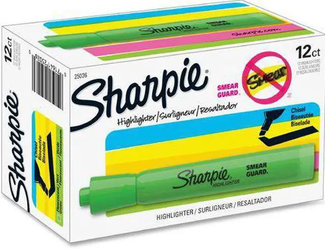 Alt view image 10 of 18 - Sharpie Accent Tank Style Highlighter Chisel Tip Fluorescent Green Dozen 25026