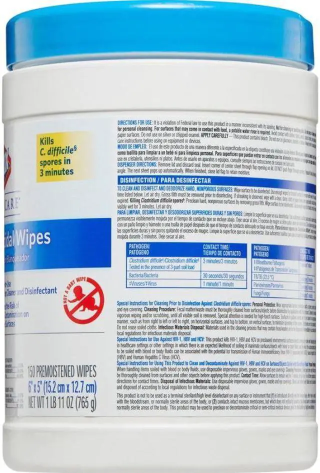 Alt view image 13 of 17 - Germicidal Wipes, 6 X 5, Unscented, 150/Canister