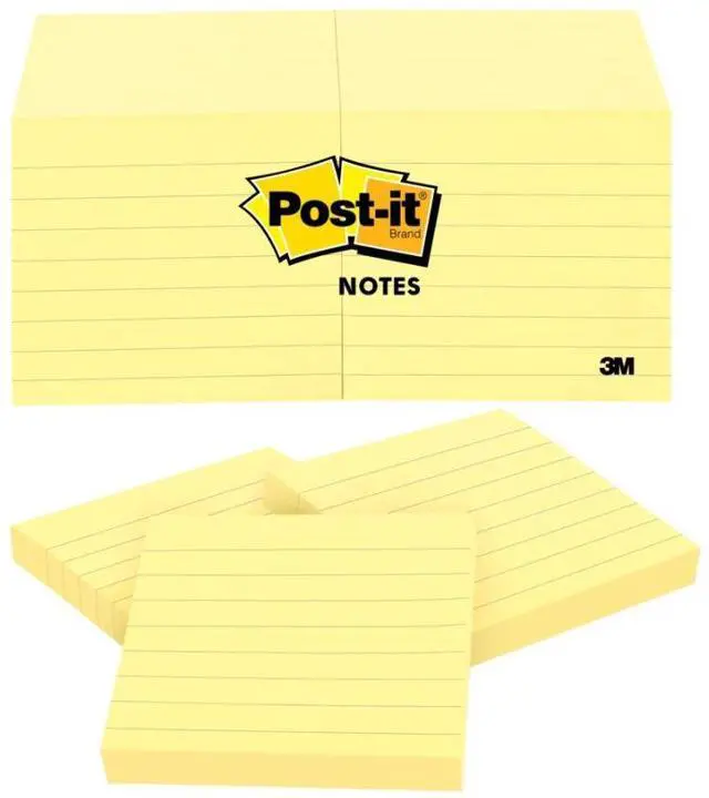 Alt view image 5 of 18 - 3M Post-it Notes Lined 3"x3" 100 Sheets/PD 12/PK Yellow 630SS