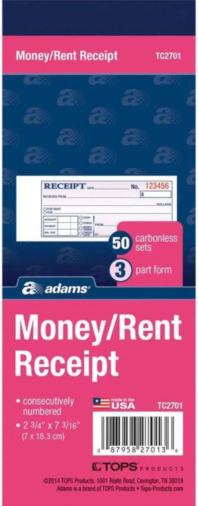 Alt view image 5 of 9 - Adams Carbonless Receipt Book