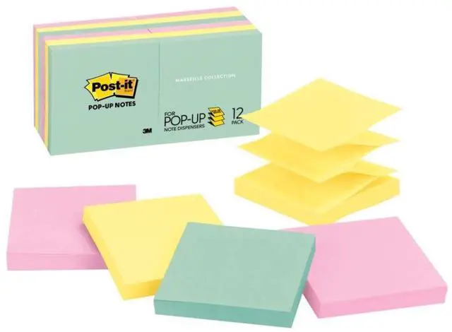 Alt view image 3 of 20 - Post-it Original Pop-up Refill 3 x 3 Assorted Marseille Colors 100-Sheet 12/Pack R33012AP