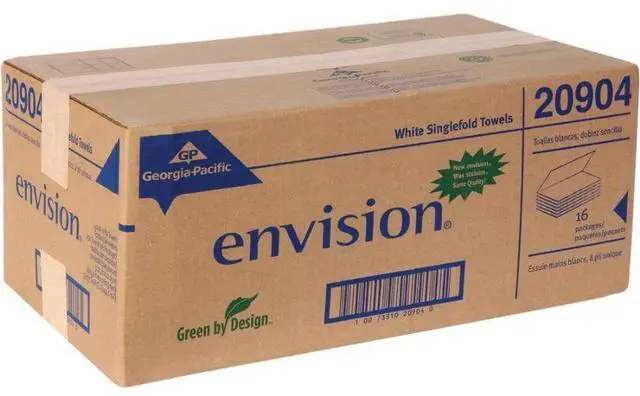 Alt view image 9 of 18 - GEORGIA-PACIFIC 20904 Envision White Paper Towels, Single Fold,  16 Pack, 250