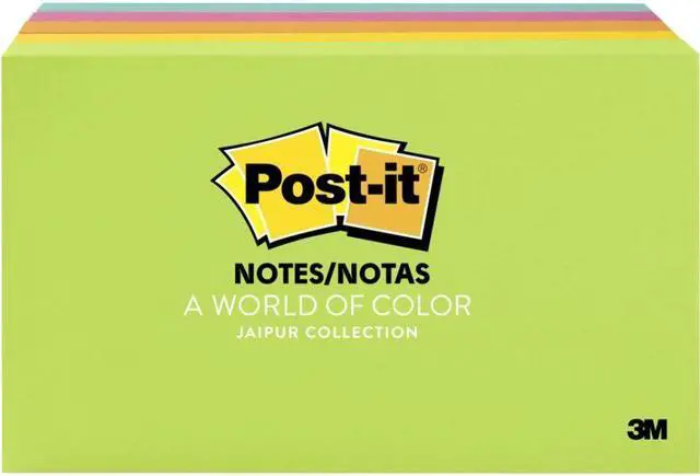 Alt view image 14 of 20 - 3M 6555UC Ultra Color Notes  3 x 5  Five Colors  Five 100-Sheet Pads Pack